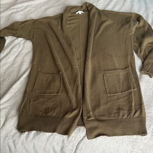 Abound Olive Green Open-Front Pocket Cardigan